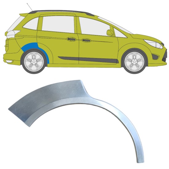 Pannello di riparazione parafango posteriore per Ford C-Max 2010-2019 Grand / Destra 15873
