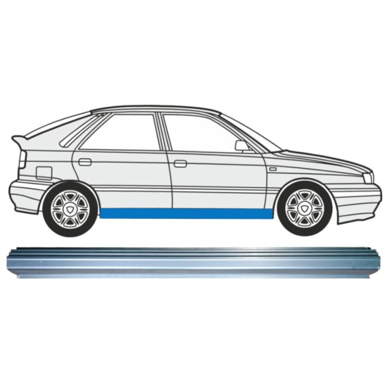 Pannello di riparazione sottoporta lamiera per Lancia Delta 1993-1999 / Sinistra = Destra (simmetrico) 15216