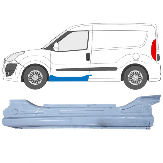 Pannello di riparazione sottoporta lamiera per Fiat Doblo 2010-2022 / Sinistra 12672