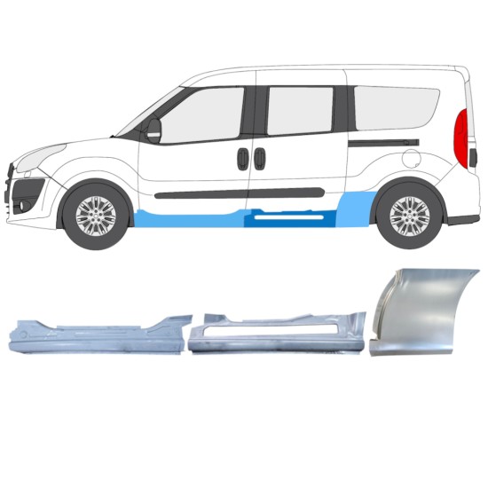 Set di pannelli di riparazione per Fiat Doblo 2010-2022 / Sinistra / 15001