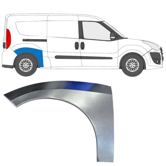 Pannello di riparazione parafango posteriore per Fiat Doblo 2010-2022 / Destra 15036