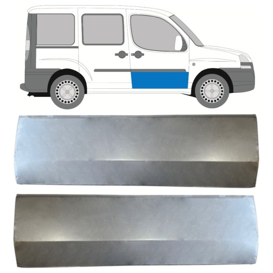 Pannello di riparazione porta anteriore per Fiat Doblo 2001-2010 / Sinistra+Destra / Set 14620