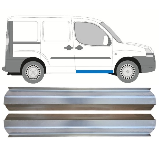 Pannello di riparazione davanzale della porta anteriore per Fiat Doblo 2001-2010 / Sinistra+Destra / Set 14622