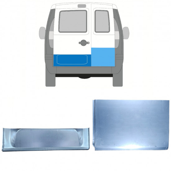 Pannello di riparazione porta posteriore per Fiat Doblo 2001-2010 / Sinistra+Destra / Set 11807