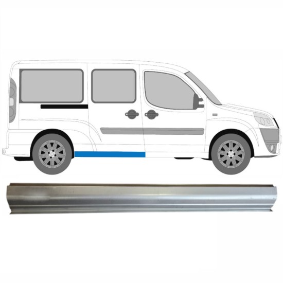 Lamiera di riparazione sottoporta posteriore per Fiat Doblo 2001-2010 / Sinistra = Destra (simmetrico) 14623