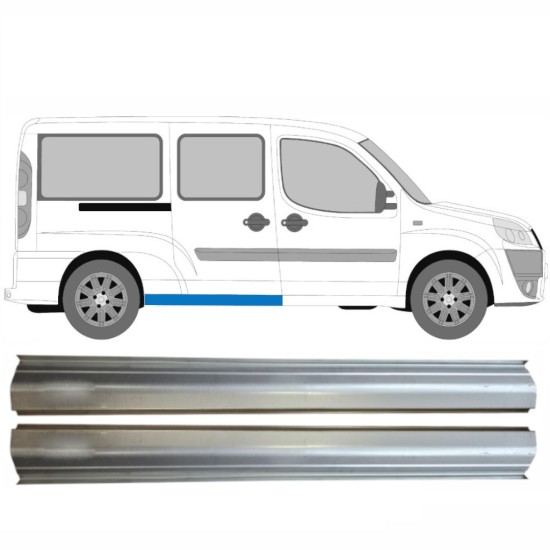 Lamiera di riparazione sottoporta posteriore per Fiat Doblo 2001-2010 / Sinistra+Destra / Set 14624