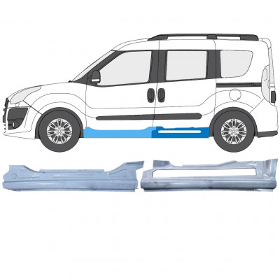 Pannello di riparazione sottoporta lamiera per Fiat Doblo 2010-2022 / Sinistra / Set 12748