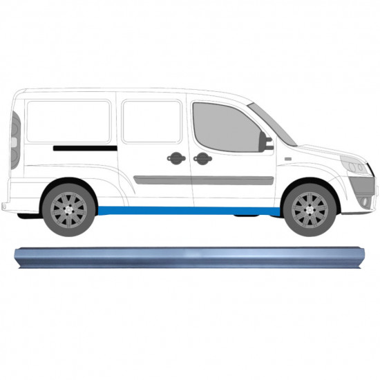 Pannello di riparazione sottoporta lamiera per Fiat Doblo 2001-2010 / Sinistra = Destra (simmetrico) 5455