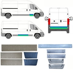 Lamiera di riparazione porta interno ed esterno per Peugeot Boxer 2006-2025 / Sinistra+Destra / Set 14510