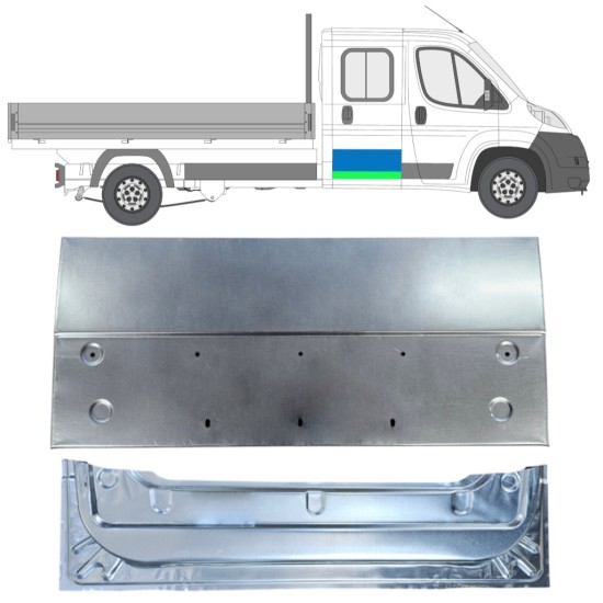 Lamiera di riparazione interno ed esterno porta posteriore per Fiat Ducato 2006-2026 / Sinistra = Destra (simmetrico) / Set 16395