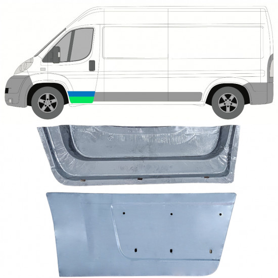 Lamiera di riparazione interno ed esterno porta anteriore per Peugeot Boxer 2006-2025 / Sinistra / Set 15477