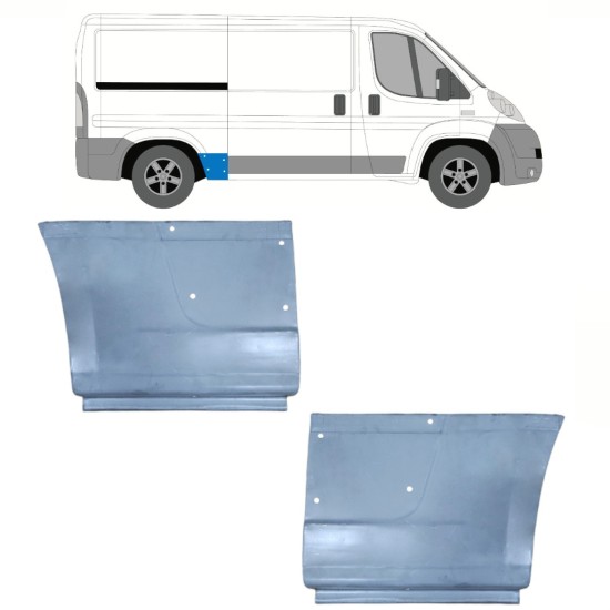 Pannello di riparazione parafango posteriore per Fiat Ducato 2006-2025 / Sinistra+Destra / Set 15113