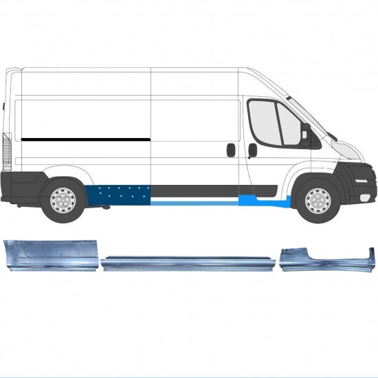 Set di pannelli di riparazione per Peugeot Boxer 2006-2025 / Destra / 14339