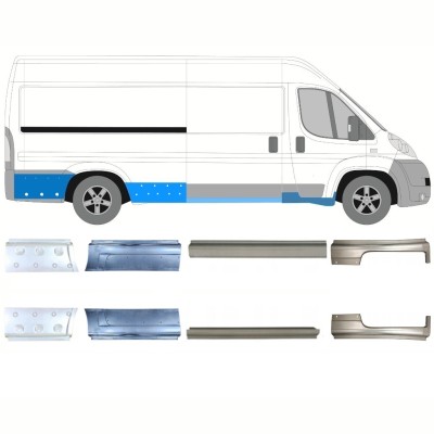 Pannello di riparazione sottoporta lamiera per Fiat Ducato 2006-2026 / Sinistra+Destra / Set 10891