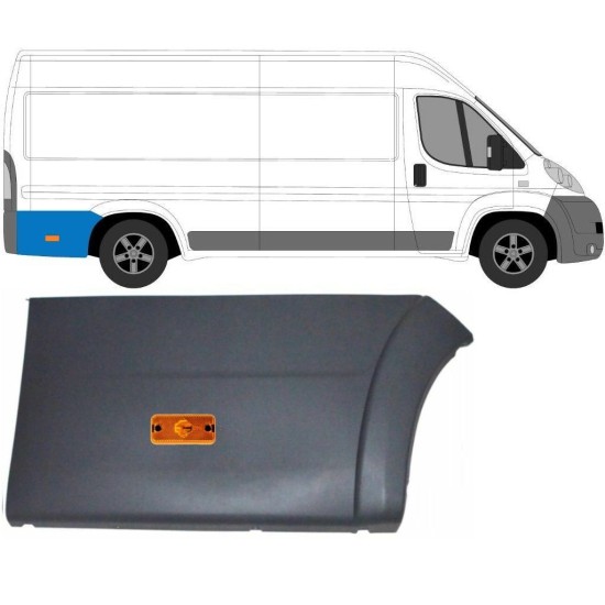 Modanatura laterale posteriore con lampada per Fiat Ducato 2006-2018 / Destra / Set 14146