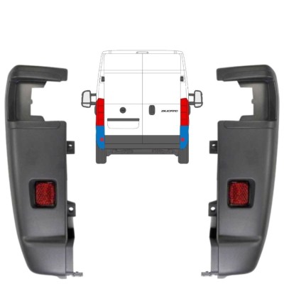 Angolo paraurti posteriore 270 gradi per Fiat Ducato 2006-2018 / Sinistra+Destra / Set 9835