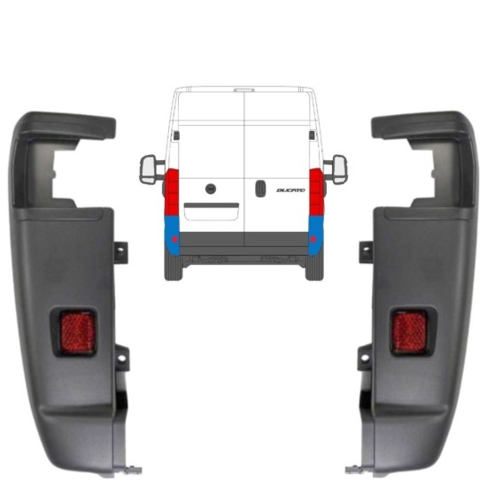 Angolo paraurti posteriore 270 gradi per Fiat Ducato 2006-2018 / Sinistra+Destra / Set 9835