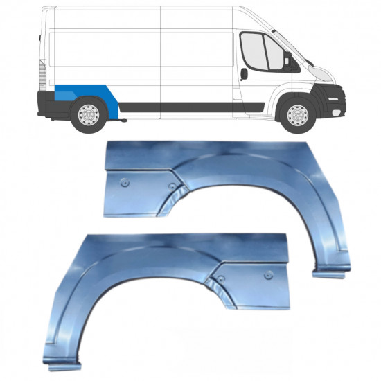Pannello di riparazione parafango posteriore per Fiat Ducato 2006-2025 / Sinistra+Destra / Set 9648