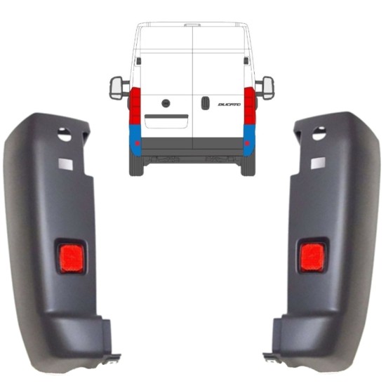 Angolo paraurti con catarifrangente per Peugeot Boxer 2006-2018 / Sinistra+Destra / Set 14082