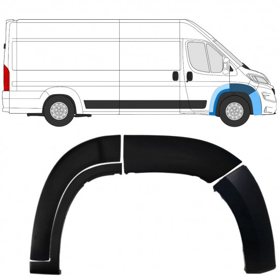 Set di modanature parafango anteriore per Fiat Ducato 2018-2023 / Destra / 8470