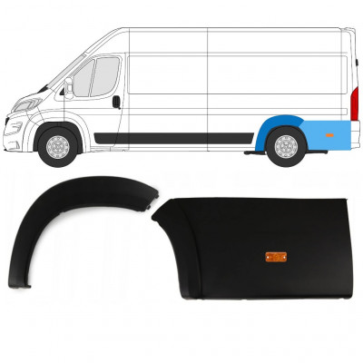 Set di modanature arco ruota posteriore con lampada per Citroen Jumper 2018- / Sinistra / 14462