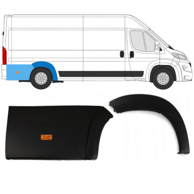 Set di modanature arco ruota posteriore con lampada per Citroen Jumper 2018- / Destra / 14465