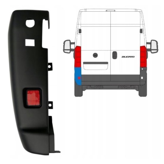Angolo paraurti posteriore 180 gradi per Citroen Jumper 2018- / Sinistra 16035