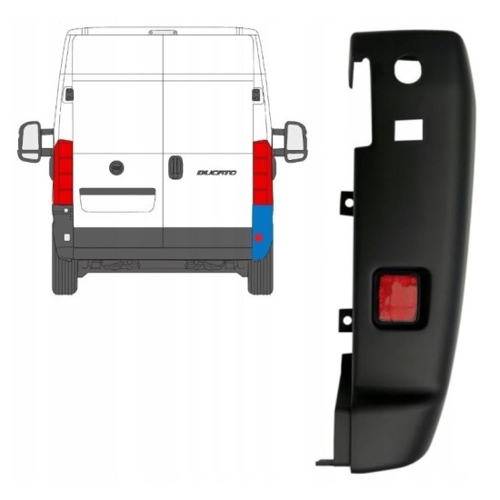 Angolo paraurti posteriore 180 gradi per Citroen Jumper 2018- / Destra 16034