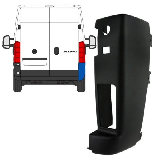 Angolo paraurti posteriore 180 gradi per Citroen Jumper 2018- / Destra 15423