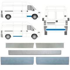Lamierato riparazione porta per Fiat Ducato 1994-2006 / Sinistra+Destra / Set 12627