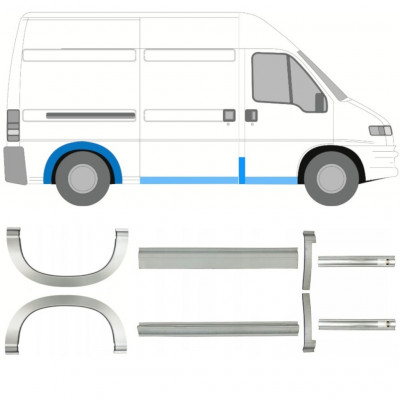 Pannello di riparazione sottoporta e parafango posteriore per Citroen Jumper 1994-2006 / Set 14226