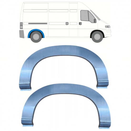 Pannello di riparazione parafango posteriore per Fiat Ducato 1994-2006 / Sinistra = Destra (simmetrico) / Set 10096