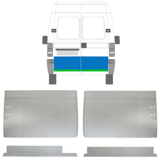 Lamiera di riparazione interno ed esterno porta posteriore per Citroen Jumper 1994-2006 / Sinistra+Destra / Set 14456