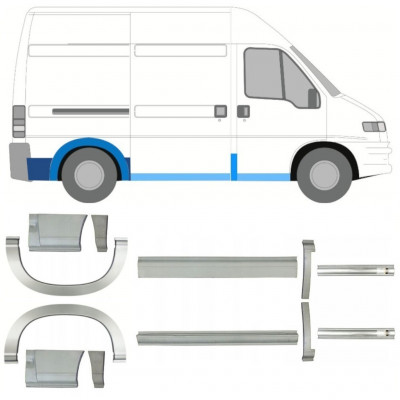 Pannello di riparazione sottoporta e parafango posteriore per Citroen Jumper 1994-2006 / Set 14230