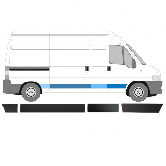 Set di modanature laterali per Peugeot Boxer 2002-2006 / Destra / 14390