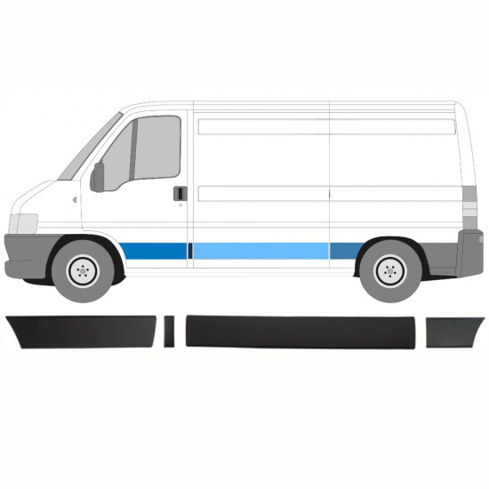 Set di modanature laterali per Peugeot Boxer 2002-2006 / Sinistra / 13880