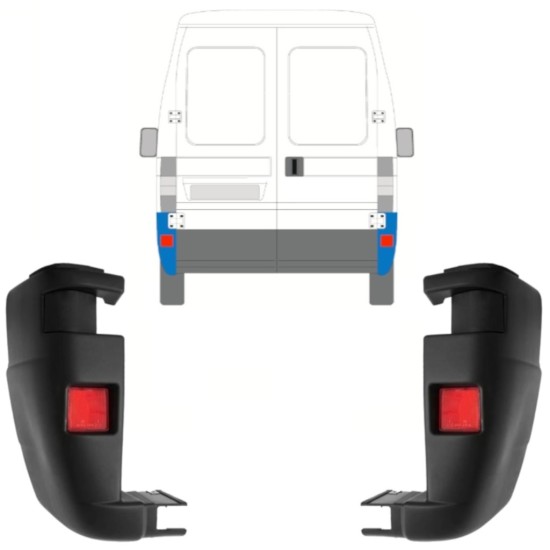 Angolo paraurti posteriore per Peugeot Boxer 2002-2006 / Sinistra+Destra / Set 13221