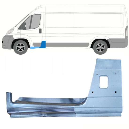 Pannello di riparazione del montante + Pannello Di Riparazione Sottoporta Lamiera per Fiat Ducato 2006-2025 / Sinistra / Set 8743
