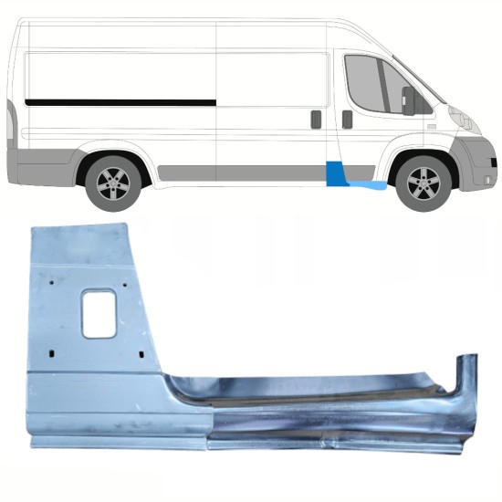 Pannello di riparazione del montante + Pannello Di Riparazione Sottoporta Lamiera per Fiat Ducato 2006-2025 / Destra / Set 8742