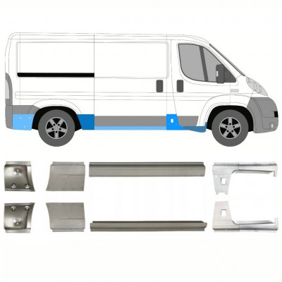 Pannello di riparazione sottoporta lamiera per Fiat Ducato 2006-2025 / Sinistra+Destra / Set 10884