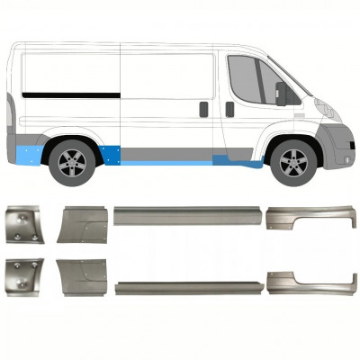 Pannello di riparazione sottoporta lamiera per Fiat Ducato 2006-2025 / Sinistra+Destra / Set 10885