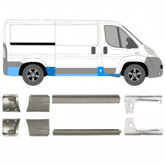 Pannello di riparazione sottoporta lamiera per Peugeot Boxer 2006-2025 / Sinistra+Destra / Set 14158