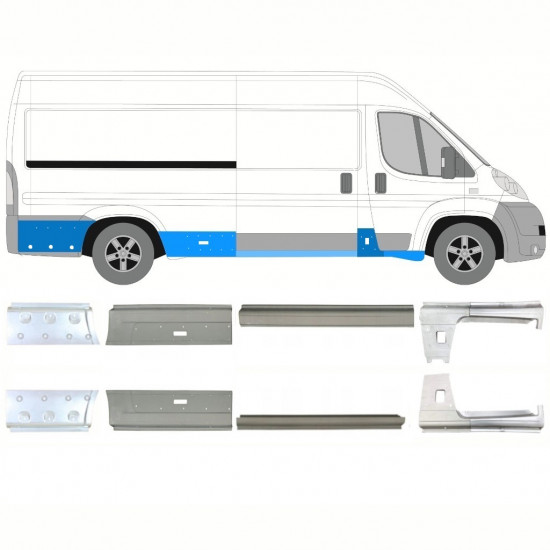 Pannello di riparazione sottoporta lamiera per Peugeot Boxer 2006-2025 / Sinistra+Destra / Set 14166