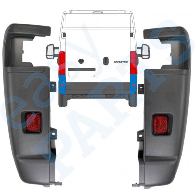 Angolo paraurti posteriore 270 gradi per Peugeot Boxer 2006-2018 / Sinistra+Destra / Set 14063