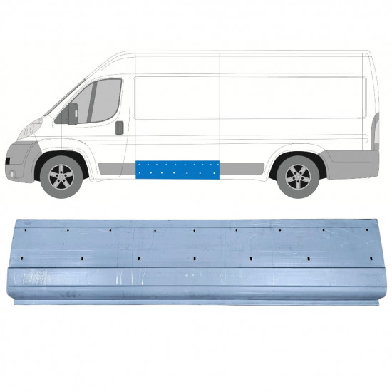 Lamiera di riparazione laterale con fori per modanatura per Fiat Ducato 2006-2026 / Sinistra 11134