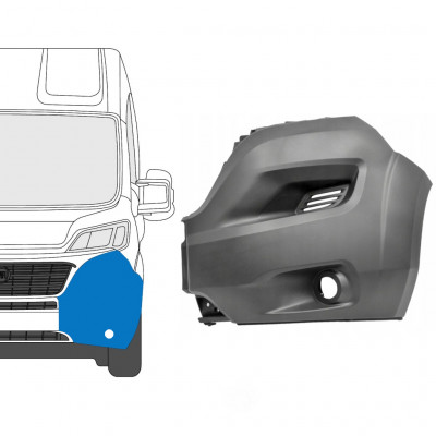 Paraurti anteriore con foro per Peugeot Boxer 2014-2018 / Sinistra 13191