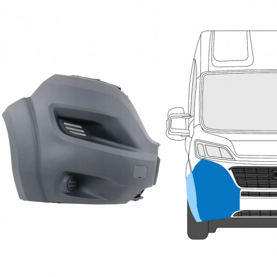 Modanatura angolo laterale paraurti per Citroen Jumper 2014-2018 / Destra 13194