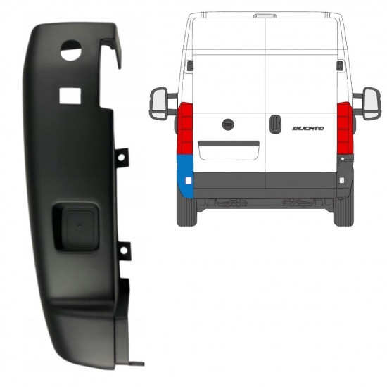 Angolo paraurti posteriore 180 gradi per Citroen Jumper 2018- / Sinistra 13174