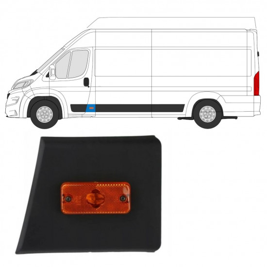 Pannello di modanatura Dietro Porta Anteriore con lampada per Fiat Ducato 2018- / Sinistra 7802