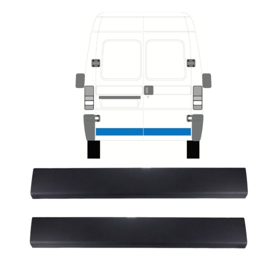 Modanatura laterale porta posteriore per Fiat Ducato 1994-2002 / Sinistra+Destra / Set 9856